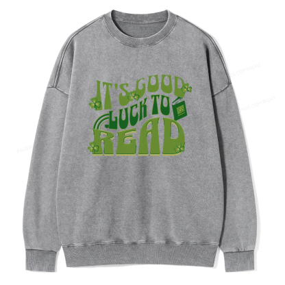 Pagewings St Patricks Day Librarian Sweatshirt  Unisex Washed Sweatshirt