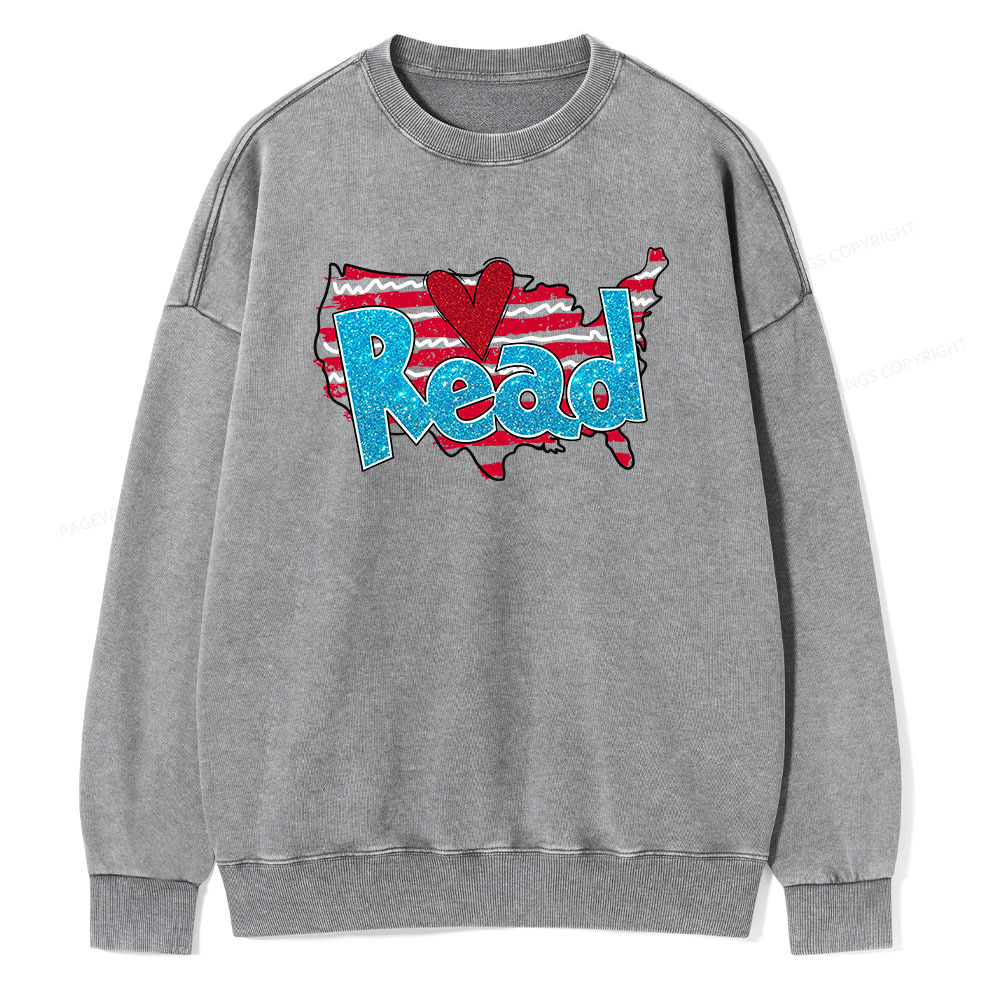 Pagewings Reading Day Shirt Unisex Washed Sweatshirt