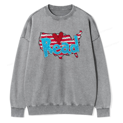 Pagewings Reading Day Shirt Unisex Washed Sweatshirt