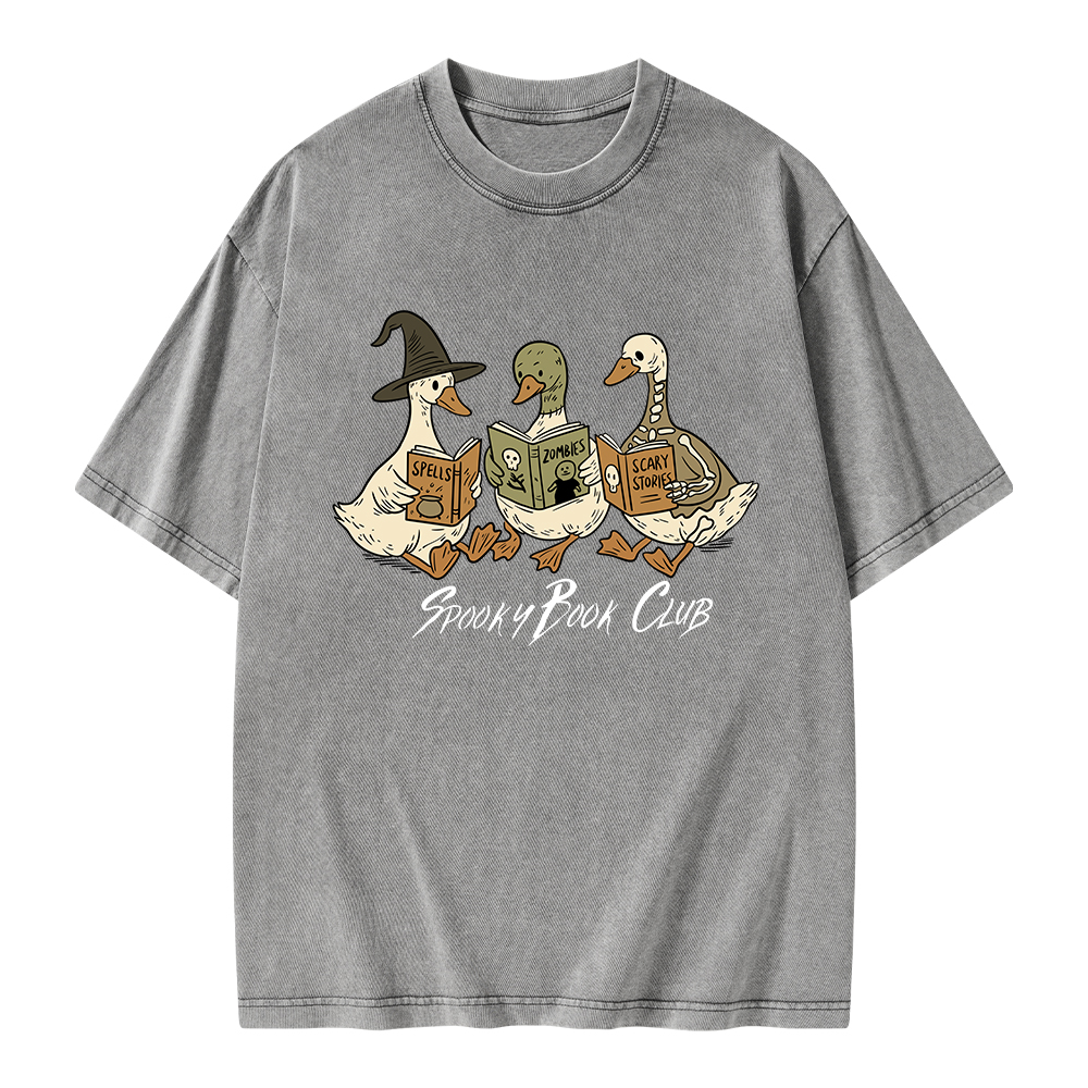 Pagewings Spooky Book Club Unisex Washed T-shirt