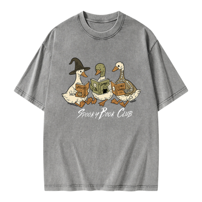 Pagewings Spooky Book Club Unisex Washed T-shirt