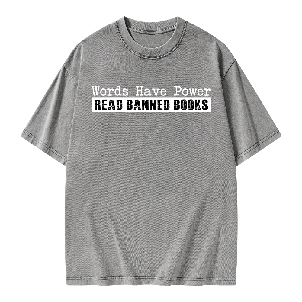 Pagewings Read Banned Books Words have Power Unisex Washed T-shirt