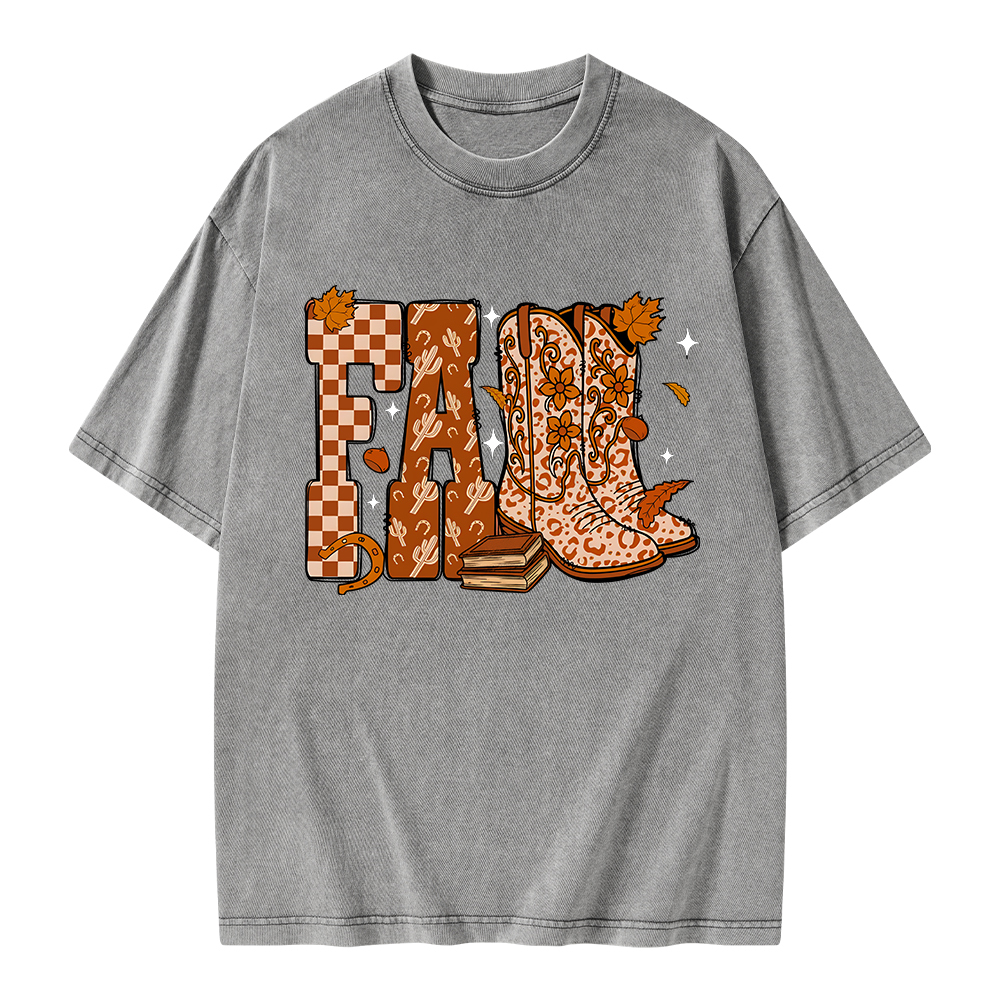 Pagewings Fall Cowboy Unisex Washed T-shirt
