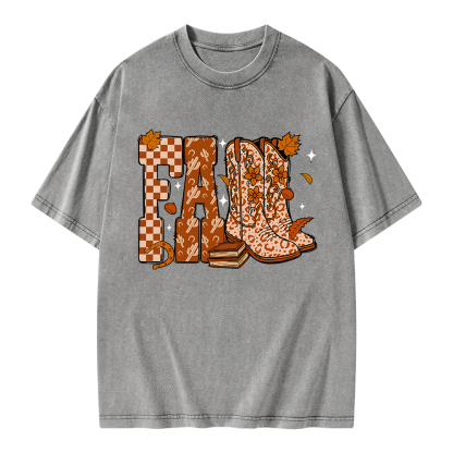Pagewings Fall Cowboy Unisex Washed T-shirt