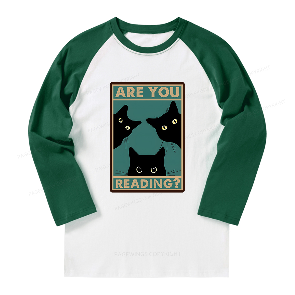 Pagewings Are You Reading Long Sleeve Raglan T-shirt