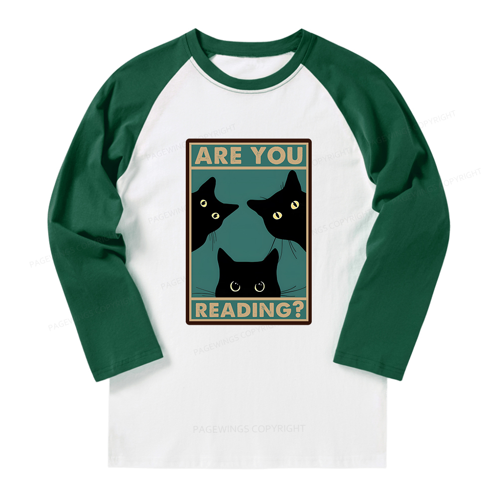 Pagewings Are You Reading Long Sleeve Raglan T-shirt