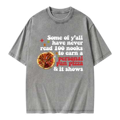 Pagewings Some of Y’all Never Read 100 Books Unisex Washed T-shirt