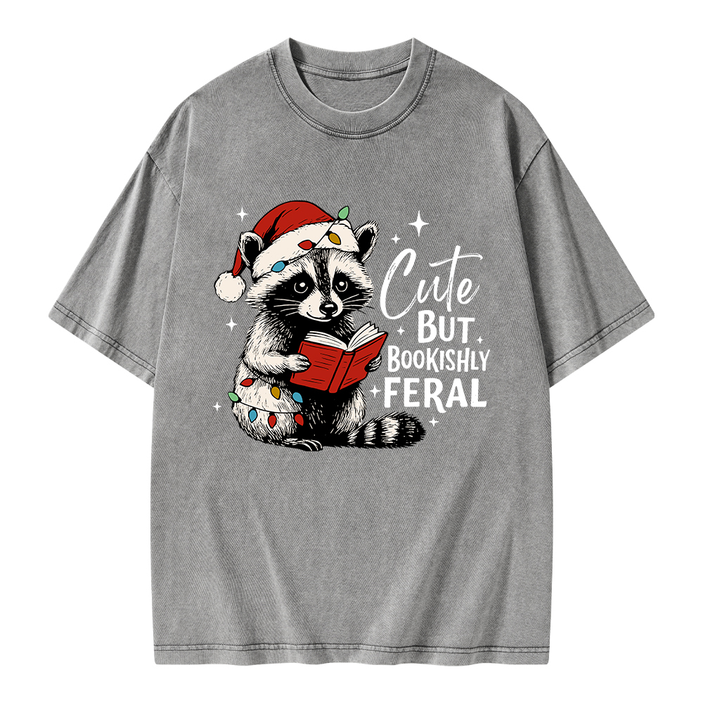 Pagewings Cute But Feral Unisex Washed T-shirt