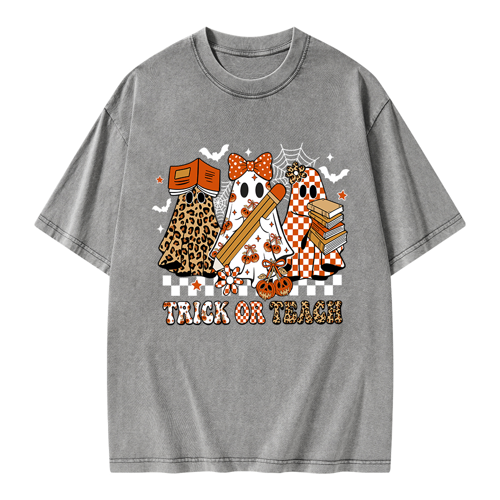 Pagewings Trick or Teach Unisex Washed T-shirt