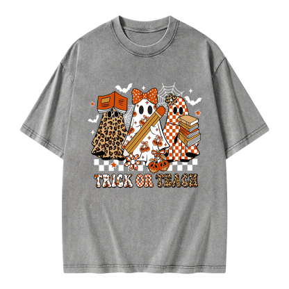 Pagewings Trick or Teach Unisex Washed T-shirt