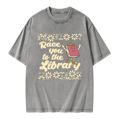 Pagewings Cute Book Lover Unisex Washed T-shirt