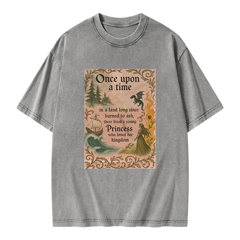 Pagewings Once Upon a Time Book Unisex Washed T-shirt