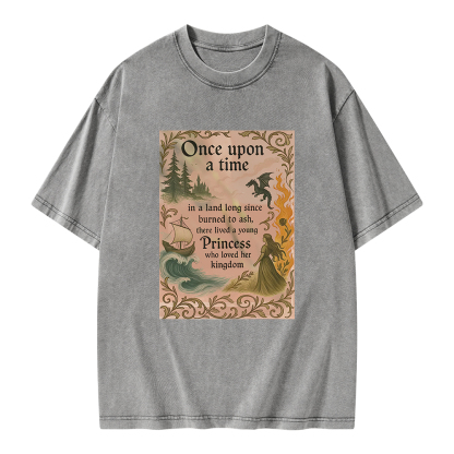 Pagewings Once Upon a Time Book Unisex Washed T-shirt