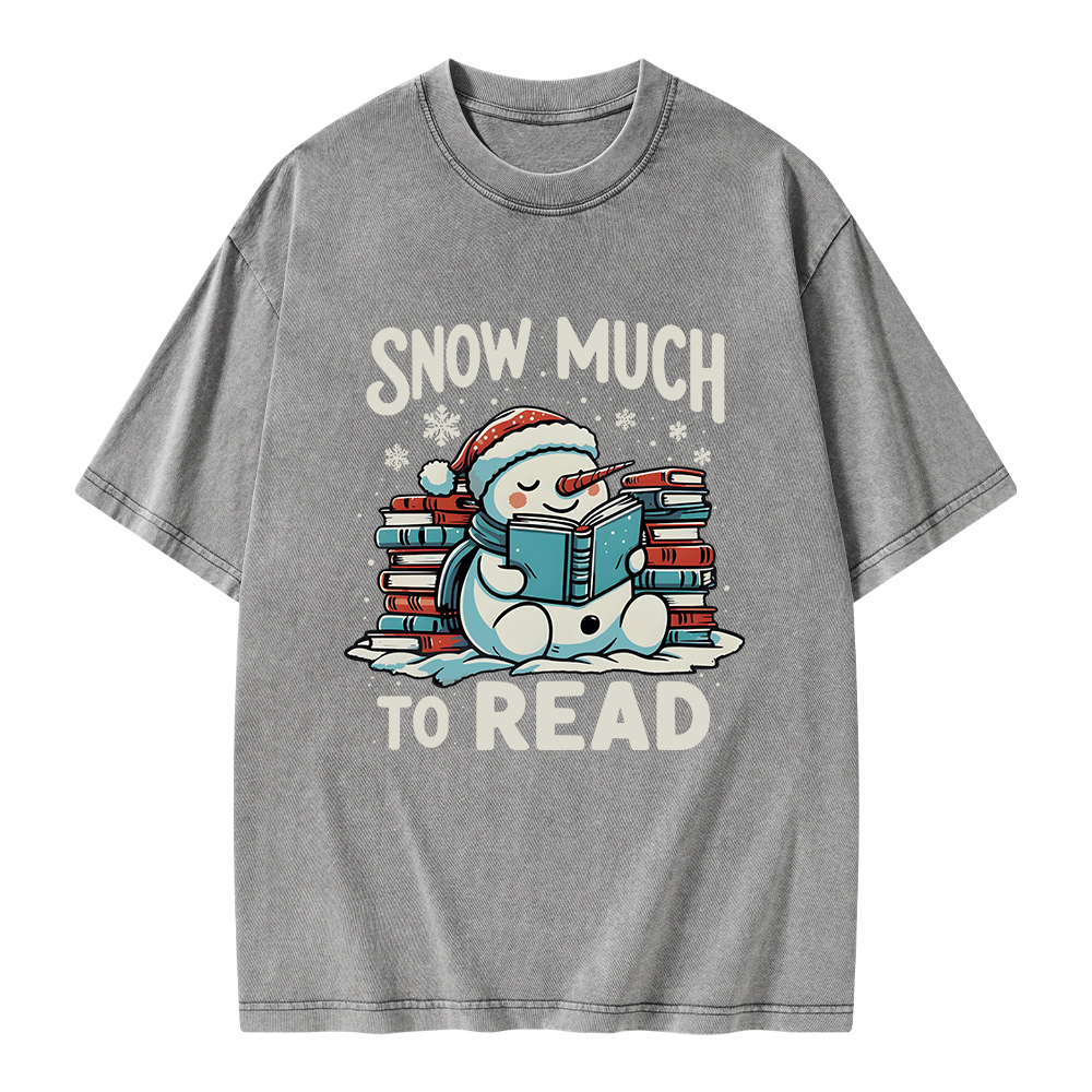 Pagewings Snow Much To Read Unisex Washed T-shirt
