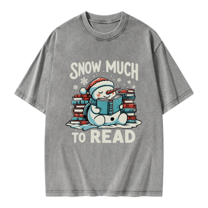 Pagewings Snow Much To Read Unisex Washed T-shirt