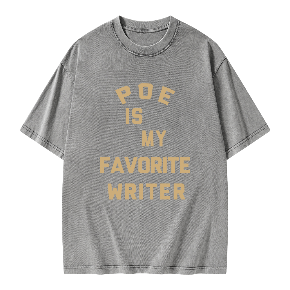 Pagewings Poe Is My Favorite Writer Unisex Washed T-shirt