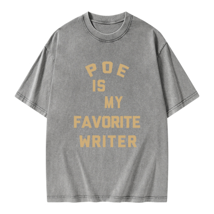 Pagewings Poe Is My Favorite Writer Unisex Washed T-shirt