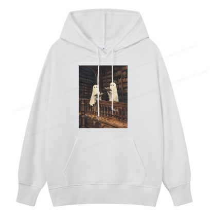 Pagewings Halloween Ghost Reading Unisex Classic Hoodie