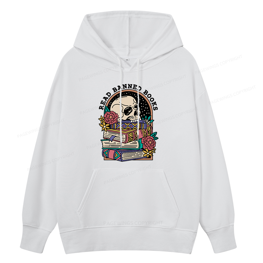 Pagewings Read Banned Book Floral Unisex Classic Hoodie