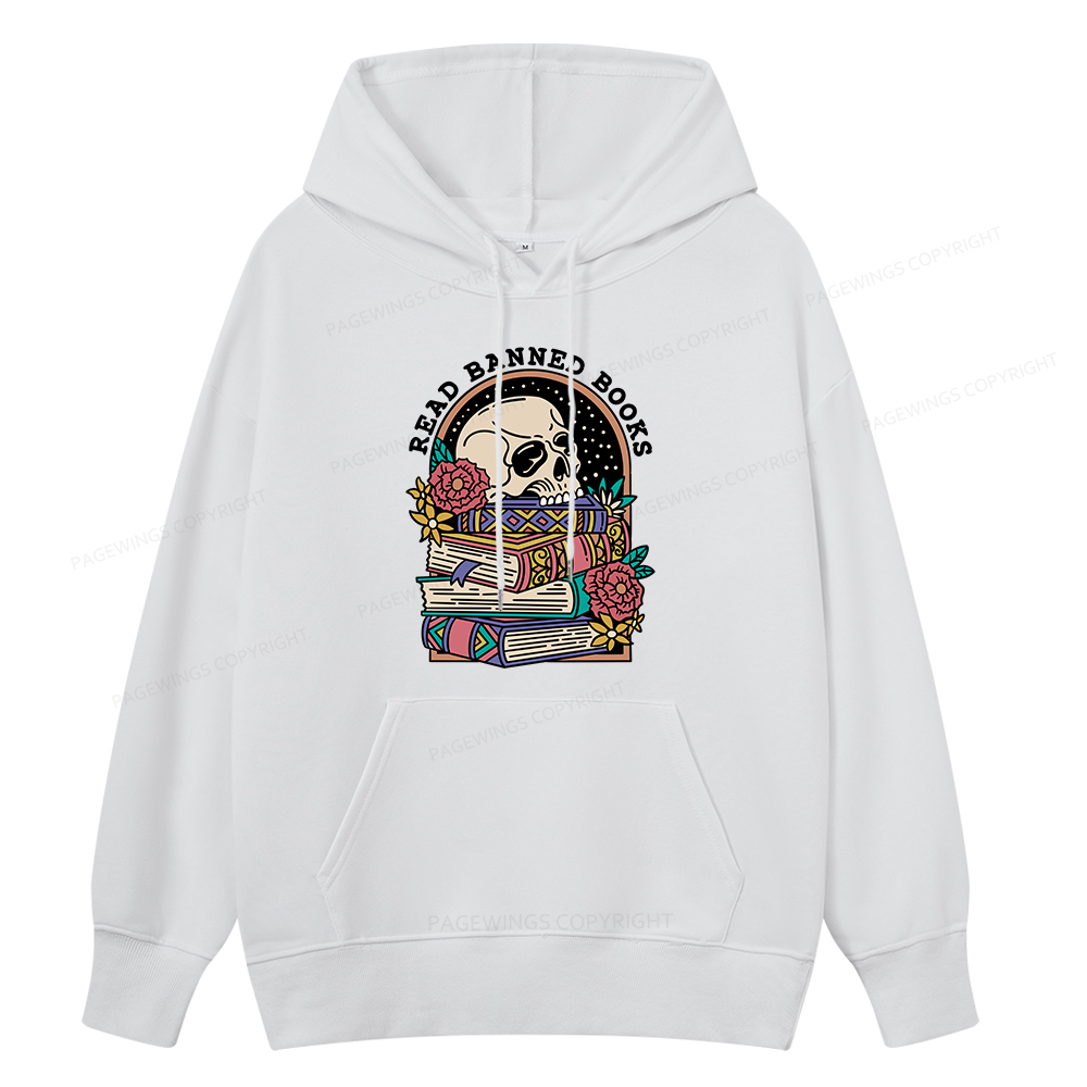 Pagewings Read Banned Book Floral Unisex Classic Hoodie