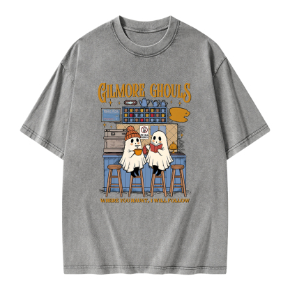 Pagewings Gilmore Ghouls Unisex Washed T-shirt
