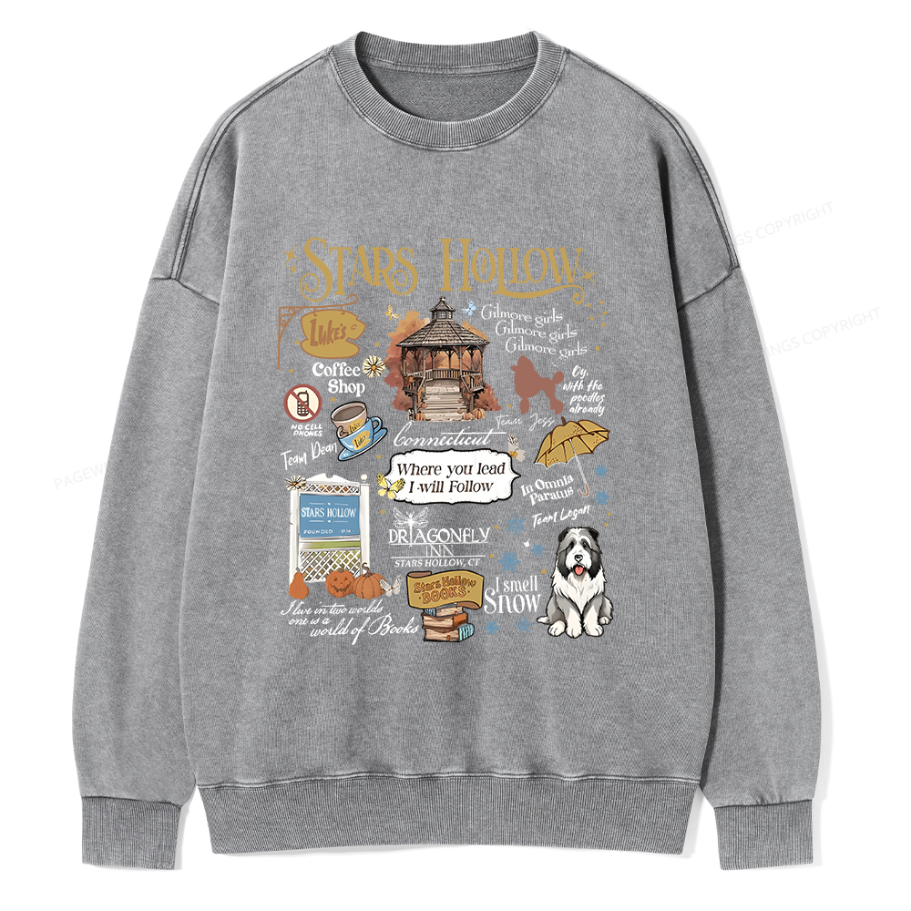 Pagewings Stars Hollow Unisex Washed Sweatshirt