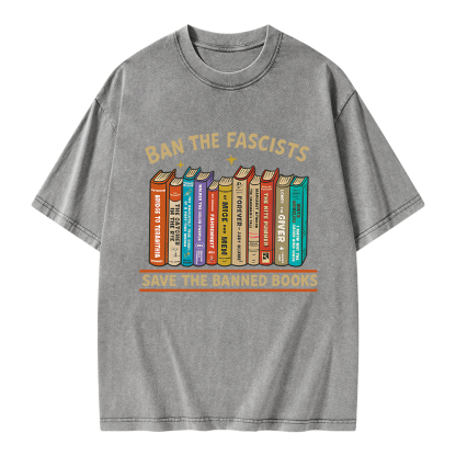 Pagewings Ban The Fascist Save The Banned Books Unisex Washed T-shirt