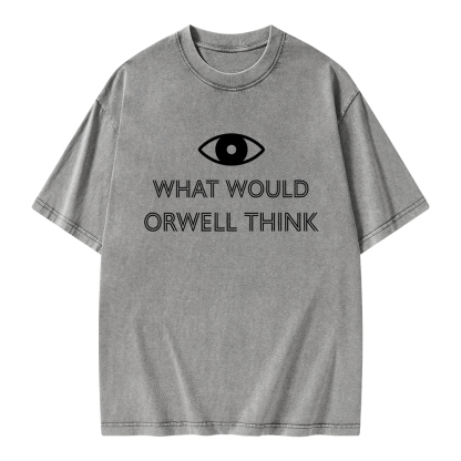 Pagewings What Would Orwell Think Unisex Washed T-shirt