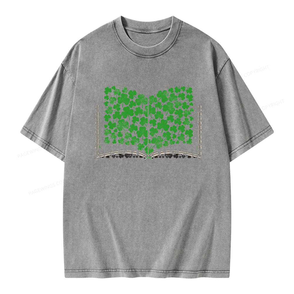Pagewings Clover Creative Books Unisex Washed T-shirt