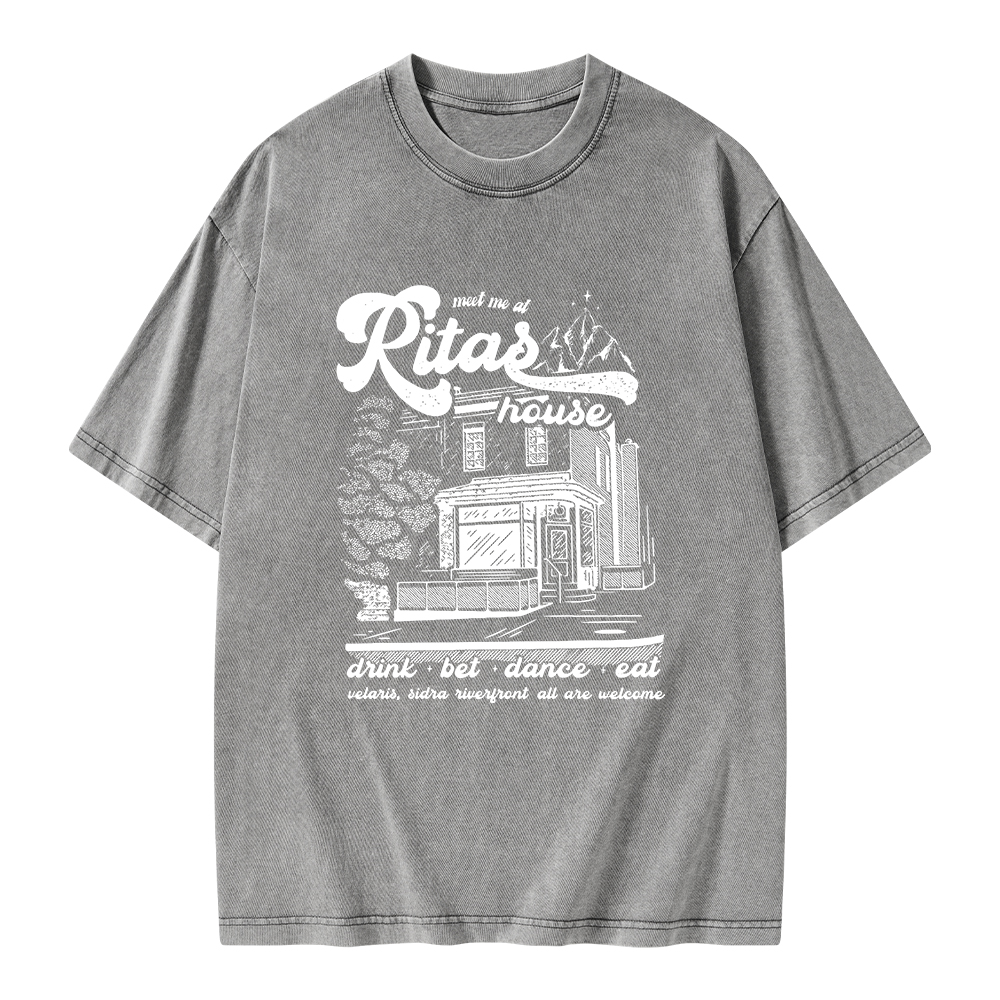 Pagewings Rita's Bar Unisex Washed T-shirt