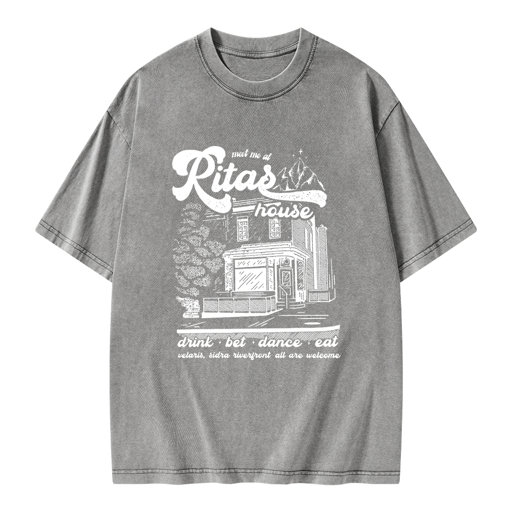 Pagewings Rita's Bar Unisex Washed T-shirt