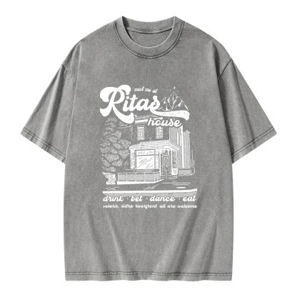 Pagewings Rita's Bar Unisex Washed T-shirt