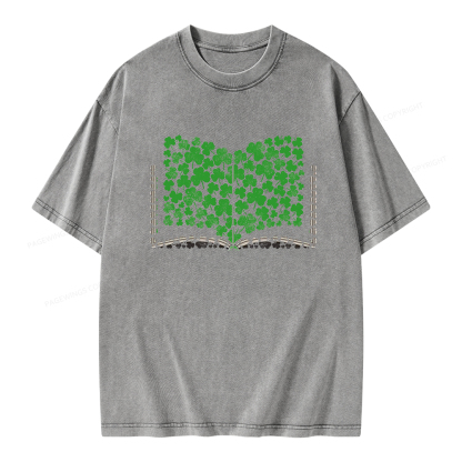 Pagewings Clover Creative Books Unisex Washed T-shirt