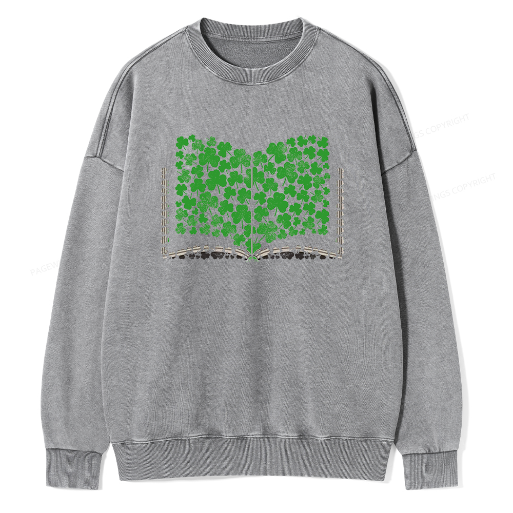 Pagewings Clover Creative Books Unisex Washed Sweatshirt