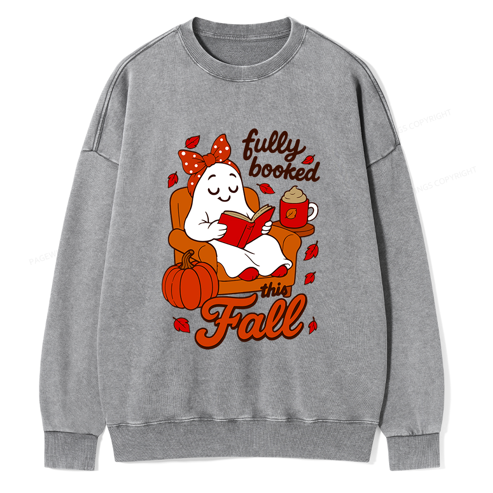 Pagewings All Booked For Fall Unisex Washed Sweatshirt