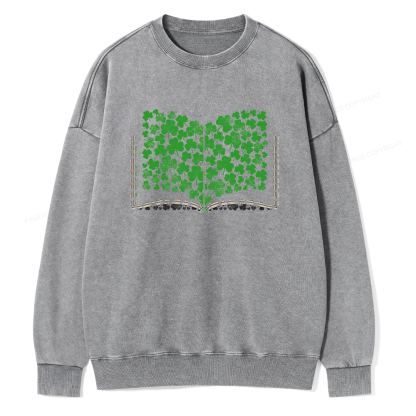 Pagewings Clover Creative Books Unisex Washed Sweatshirt