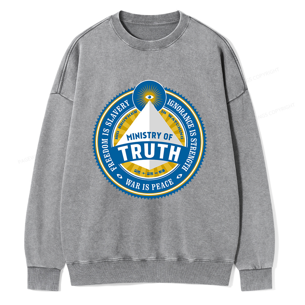 Pagewings Ministry of Truth Unisex Washed Sweatshirt