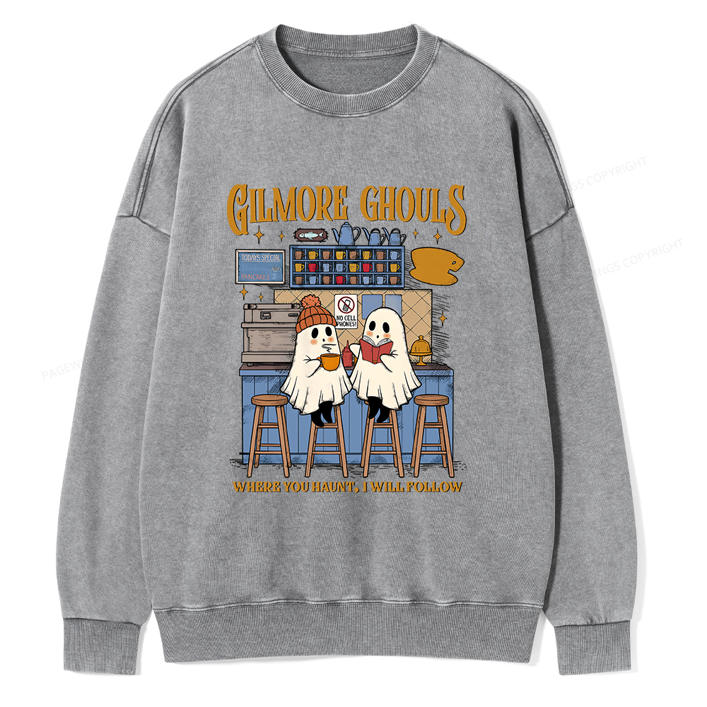 Pagewings Gilmore Ghouls Unisex Washed Sweatshirt