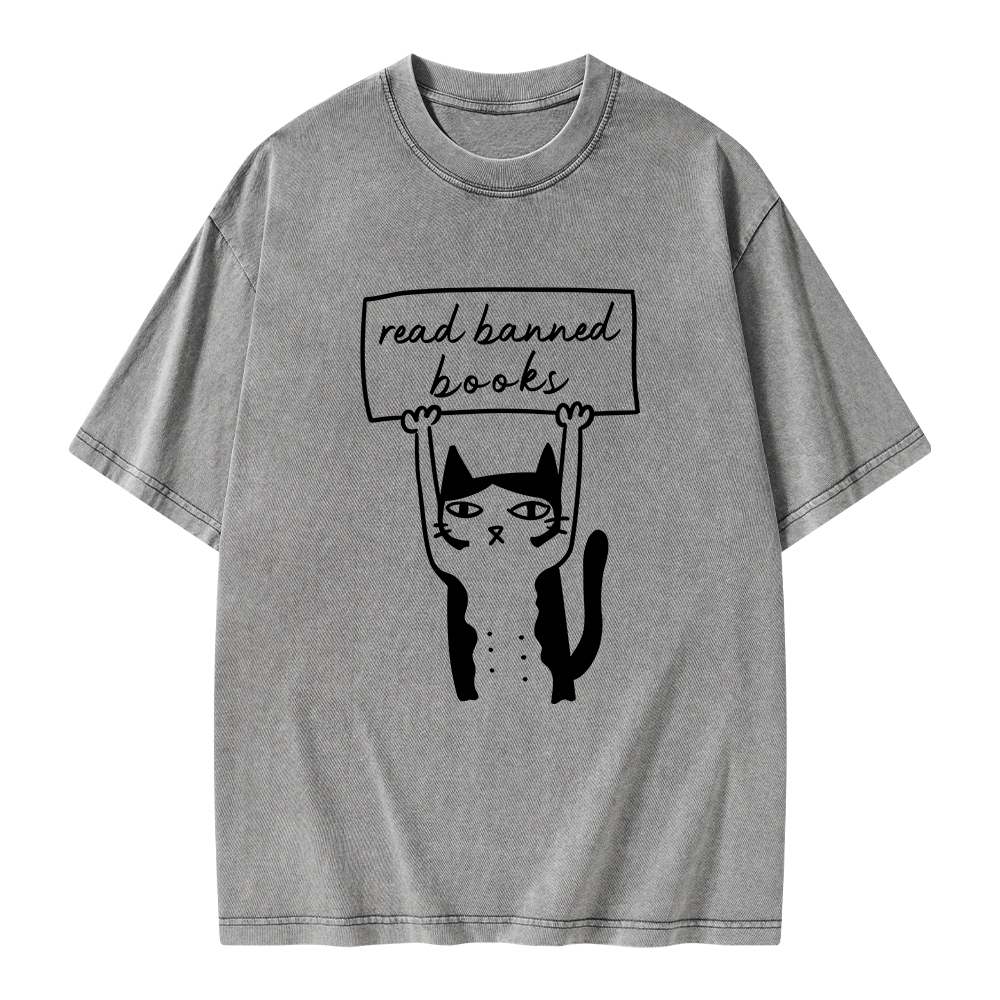 Pagewings Read Banned Books Unisex Washed T-shirt