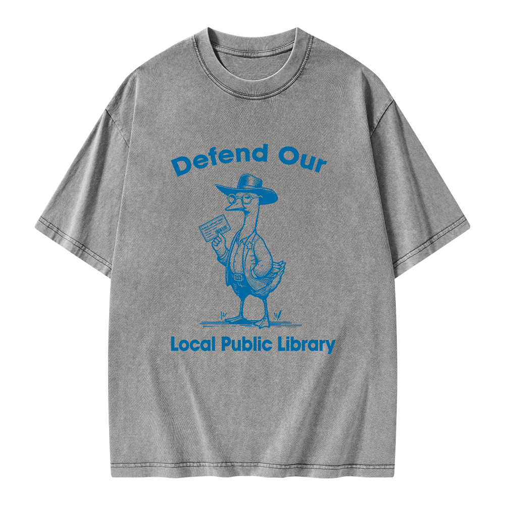 Pagewings Defend Our Public Library Unisex Washed T-shirt