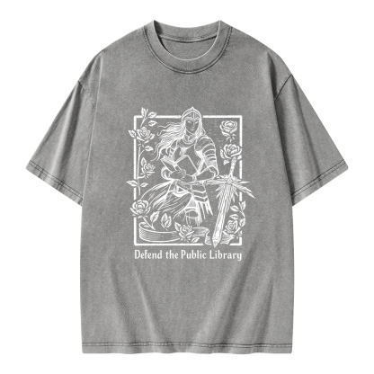 Pagewings Defend The Public Library Unisex Washed T-shirt