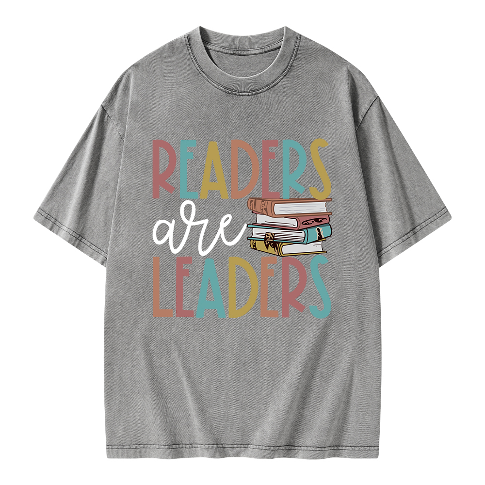 Pagewings Readers Are Leaders Unisex Washed T-shirt