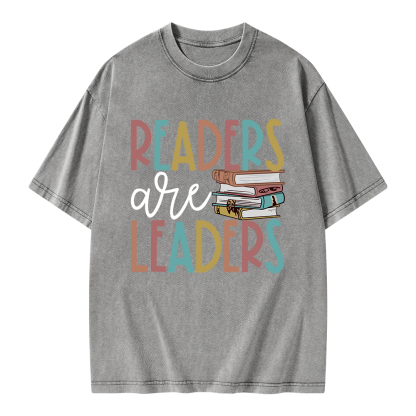 Pagewings Readers Are Leaders Unisex Washed T-shirt