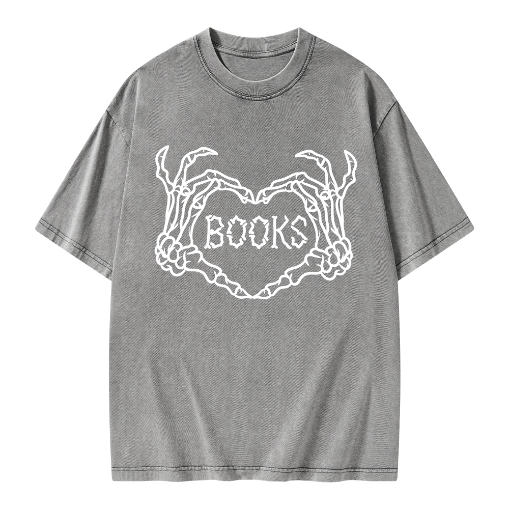 Pagewings Spooky Books Unisex Washed T-shirt
