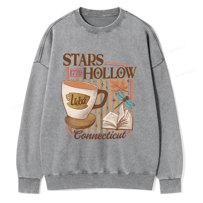 Pagewings Stars Hollow Unisex Washed Sweatshirt