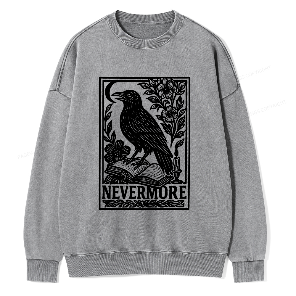 Pagewings Nevermore Unisex Washed Sweatshirt