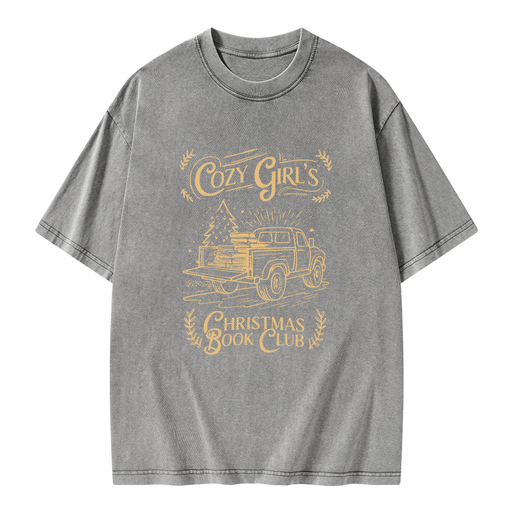 Pagewings Cozy Girls Book Club Unisex Washed T-shirt