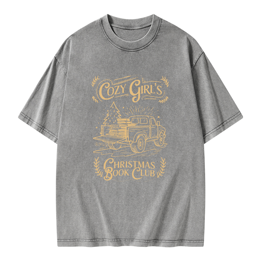 Pagewings Cozy Girls Book Club Unisex Washed T-shirt