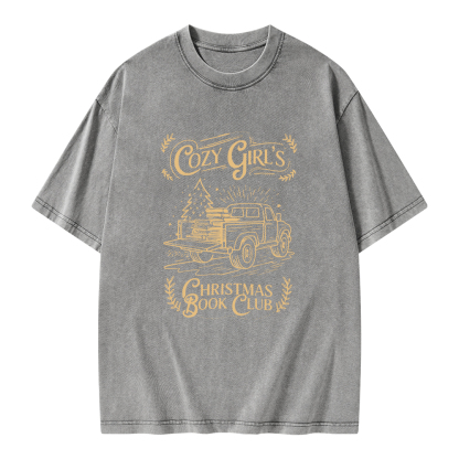 Pagewings Cozy Girls Book Club Unisex Washed T-shirt