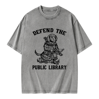 Pagewings Defend The Public Library Unisex Washed T-shirt